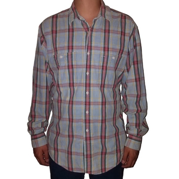 L.L. Bean Other - L.L. Bean Blue Red Plaid Button Casual Shirt Large